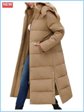 Waterproof Long Maxi Down Puffer Coat Faux Fur Hood